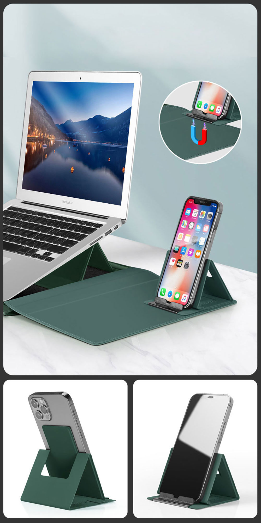 For Pu Leather Laptop Backpack 3In1 Adjustable Tablet Holder Mouse Pad Luxury Handheld Stand Business Portable Dnb28 Wholesale OEM/ODM/Private Label