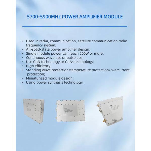 High Linearity Communication Module 5700-5900MHz 50W RF Power Amplifier for Wireless Communication