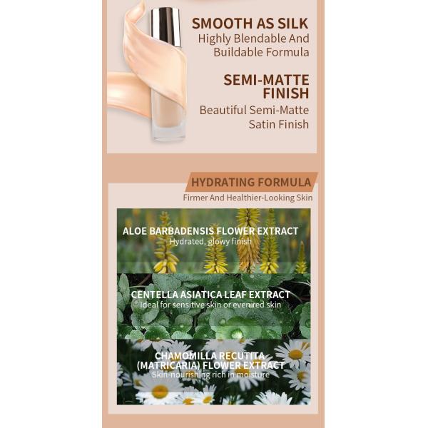 OEM Manufacturers Lightweight Full Coverage Foundation Private Label Natural Makeup Foundation Liquid Foundation Makeup