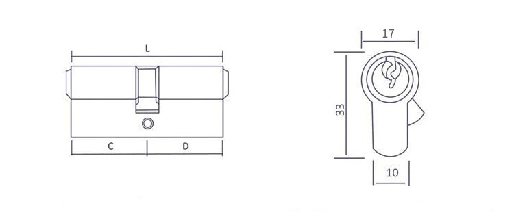Brass Euro Cylinder Lock 70mm Double Sided Cylinder Lock Customized