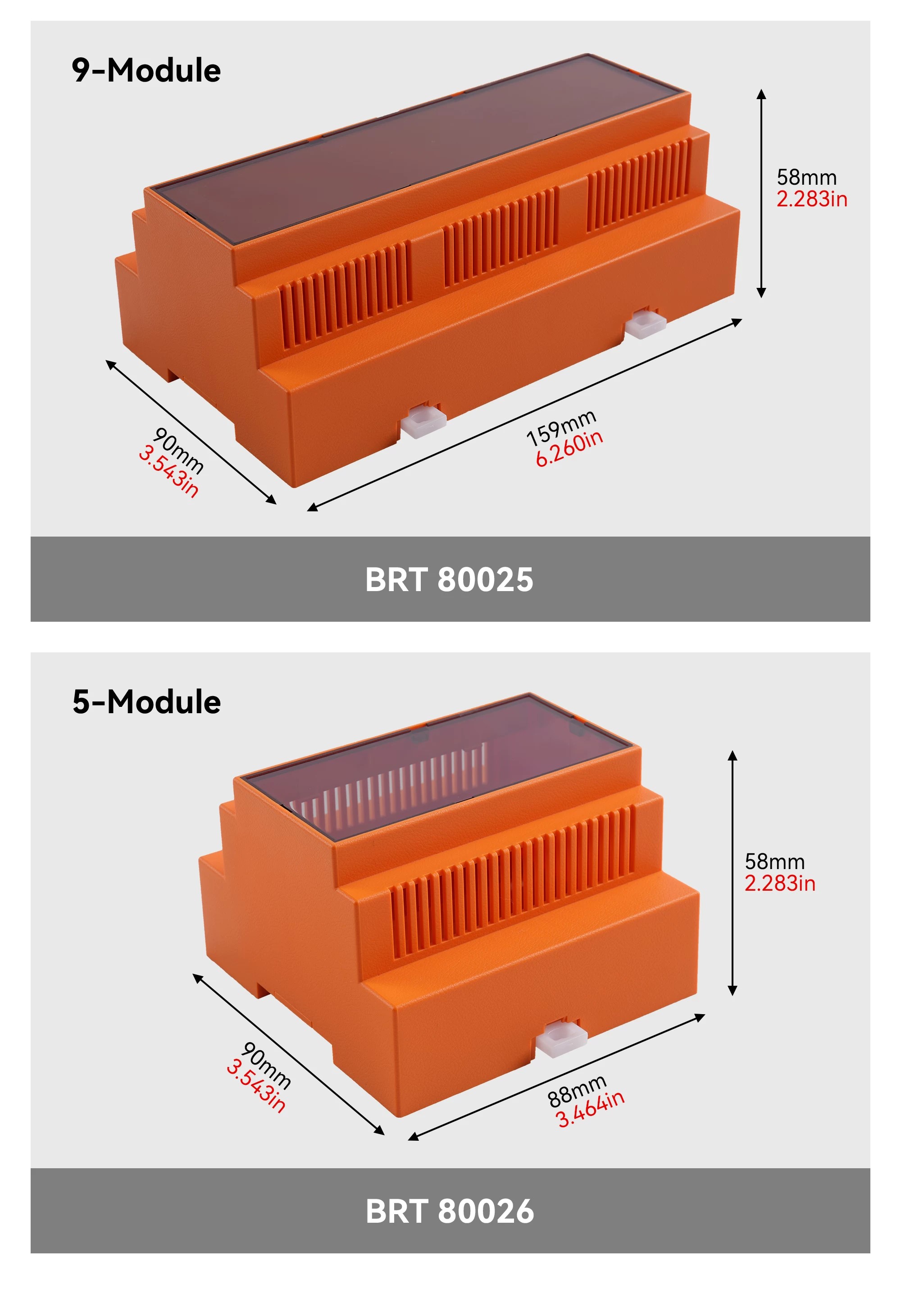 DIN Rail Enclosure 4 Module DIN Rail Housing For PCB Relays & Modules In Fireproof ABS