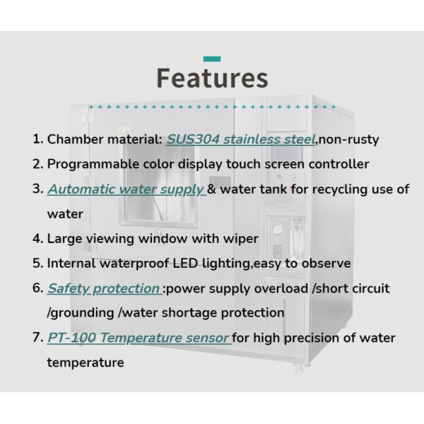 IPX5 & IPX6 Water Shower Test Chamber Electronics Water-proof Testing Simulation Environmental Test Chamber