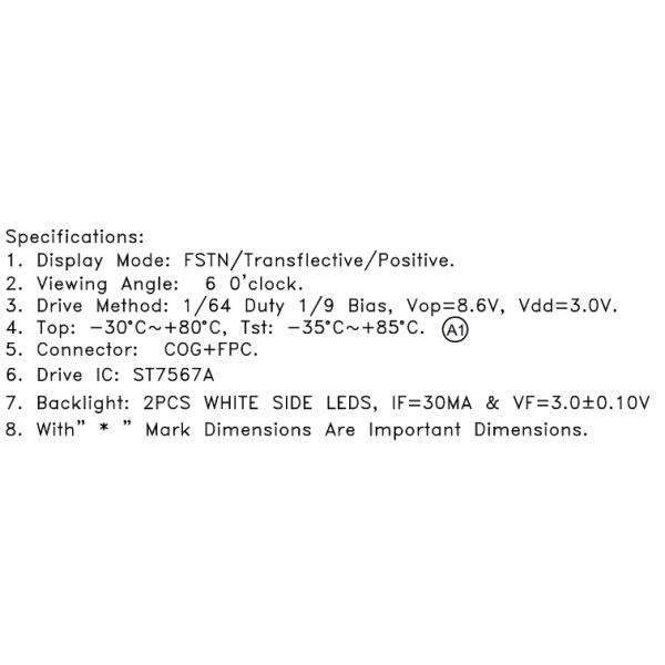 Custom Cog Lcd Module Graphic Lcd Controller FSTN Positive For Medical Devices