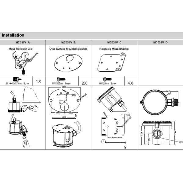 MC054V RC C Microwave Stand Alone Motion Sensor IP65 120-277Vac Input Approved UL