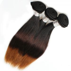 Buy cheap 12&quot; - 30&quot; Three Tone Ombre Human Hair Extensions / Brazilian Straight Hair Bundles product