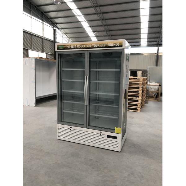 Standup Commerical Two Glass Door Display Freezer For Frozen Food
