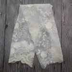 White Embroidered Mesh Ivory Floral Lace Fabric , 130cm Wide Cotton Lace Dress
