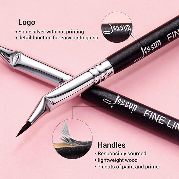 Angled Liner Synthetic Makeup Brush Set Pointing For Gel Liquid Powder
