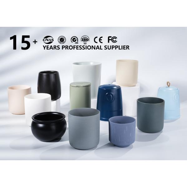 Matte Multi-colored Wedding Home Decor Candle Cup Container Ceramic Empty Candle Jars Without Lid