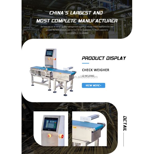 Tandem Automatic Weight Checking Sorting Machine System Equipment Industrial Food Grade JZ-W Series