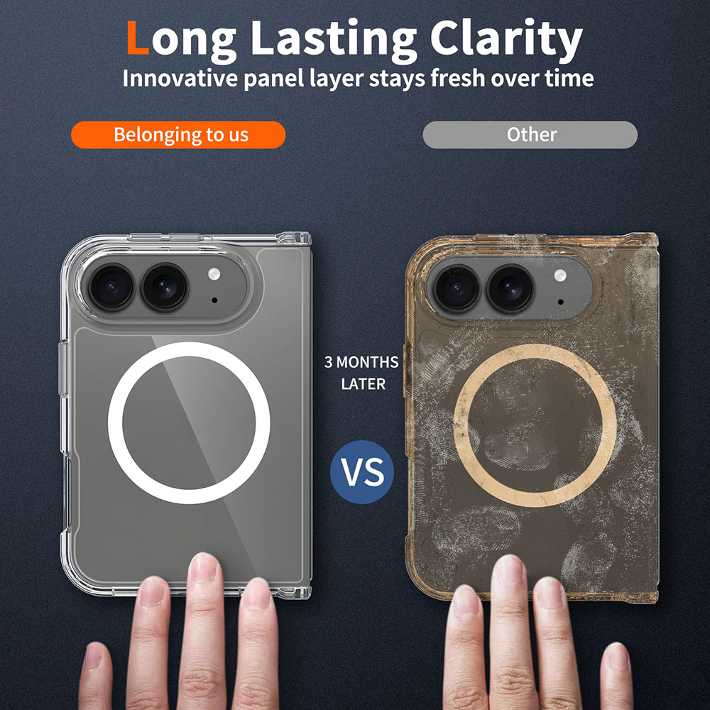For Two-Piece TPU+PC Transparent Shockproof Wireless Charge Magnetic Mobile Phone Case for iPhone 18 Fold Custom Logo OEM