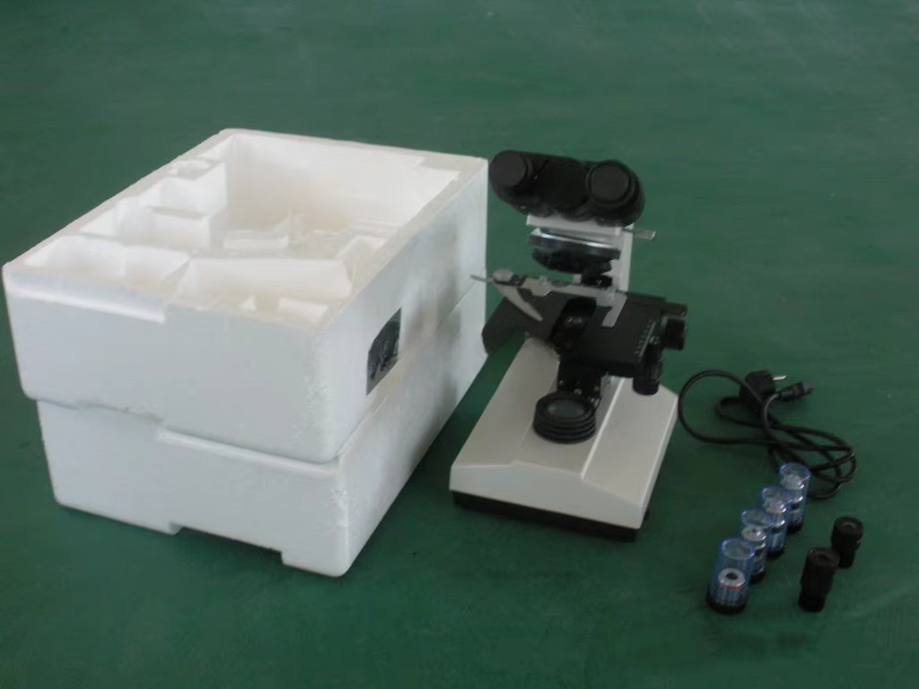High-Definition Portable Binocular Biological Microscope LED Light Source 4X-100X Magnification Plastic+Metal Construction for