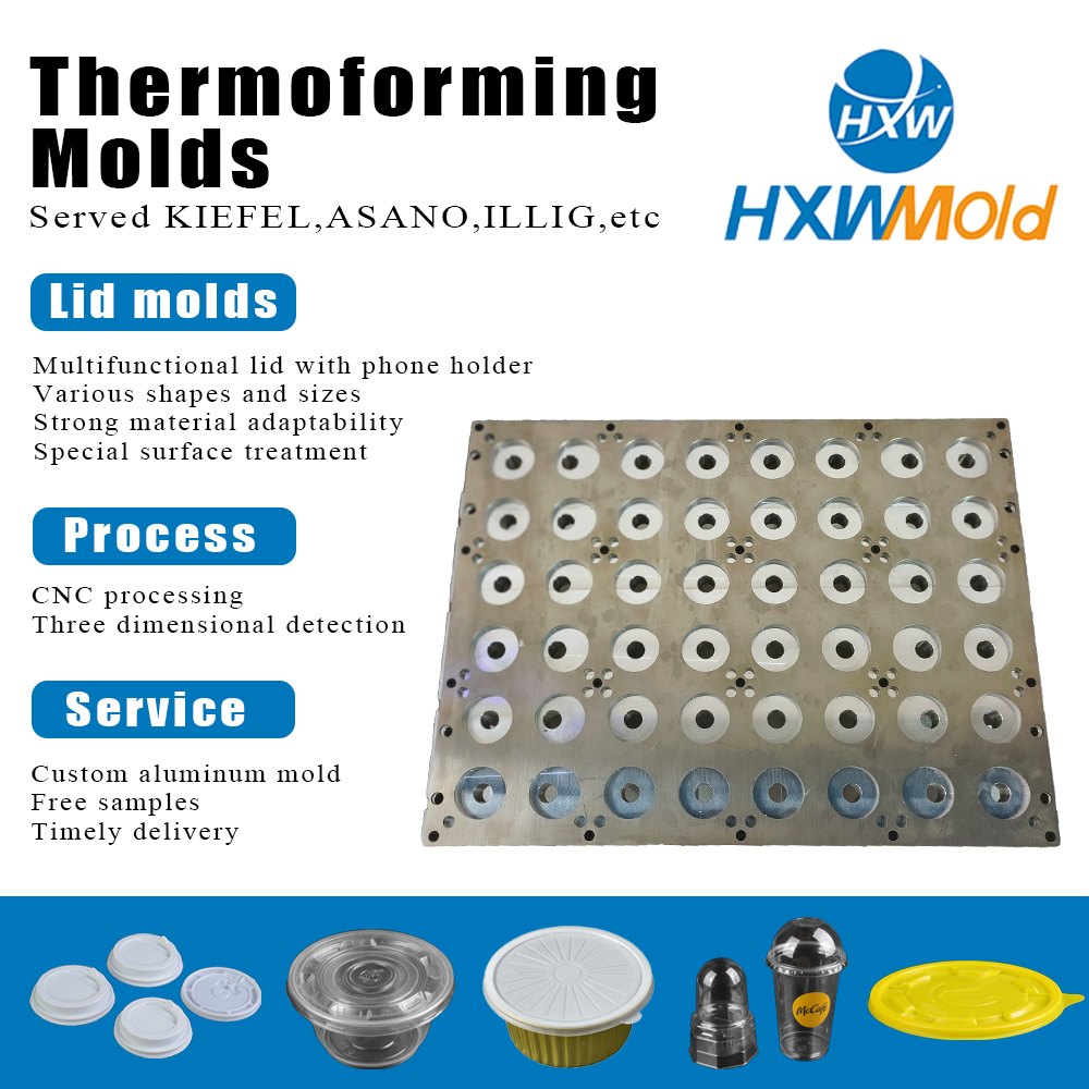 High Precision Custom Plastic Thermoforming Mold Cutting Small Circular Covers Technology