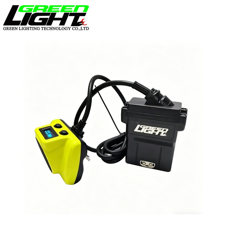 Rechargeable Mining Cap Lamp 16000Lux LED Miner Headlamp OLED Display IP68 Waterproof with Rear Strobe Light