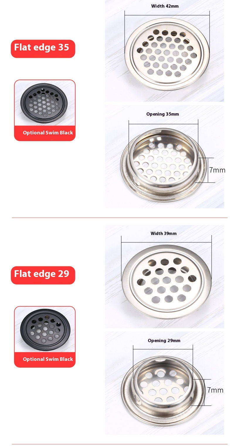 Double-Sided Stainless Steel Durable Modern Design Ventilation Mesh Plug for Living Room Wardrobe Cabinet Exhaust Ventilation