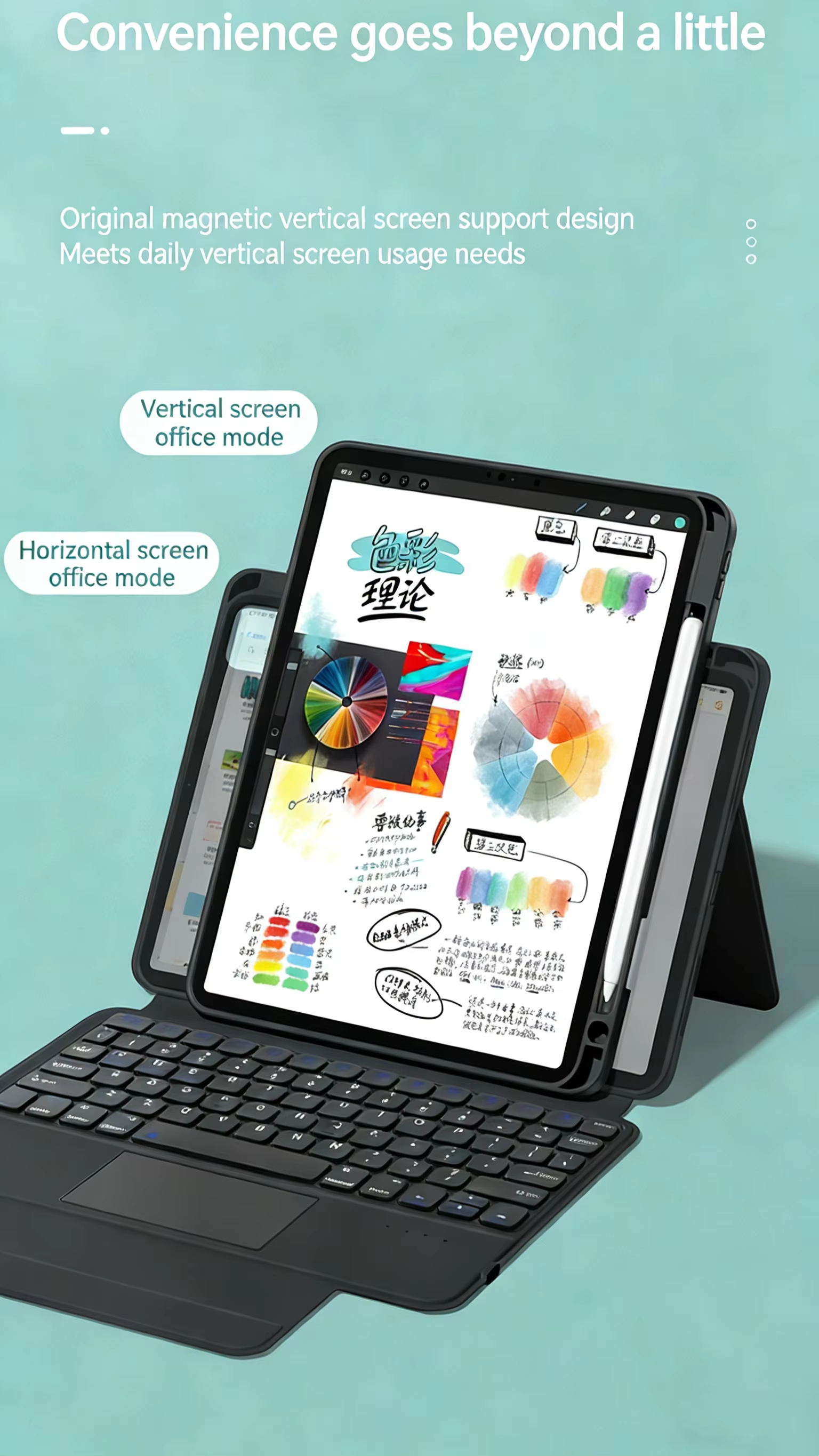 Magnetic Detachable Mechanical Wireless Keyboard Case for iPad 10/11 with Multi-Angle Stand Touchpad & Pen Holder