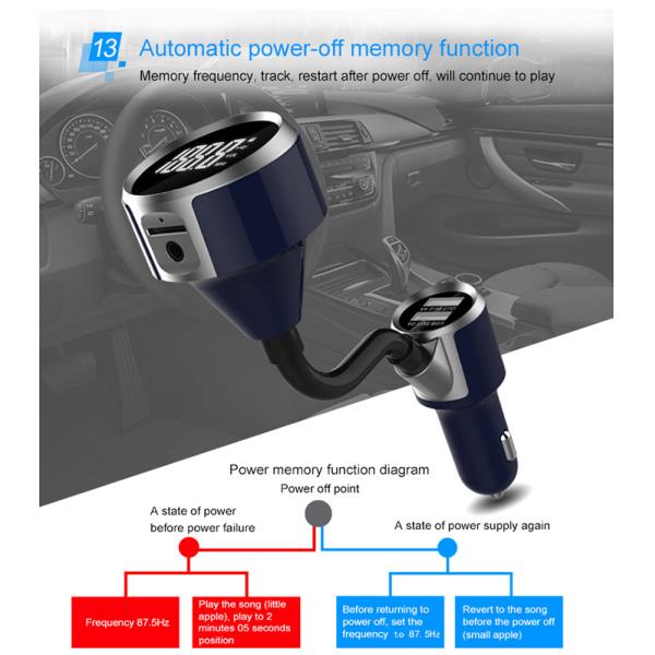 LCD Display Bluetooth Car Charger Transmitter MP3 Player 20Hz - 20Khz