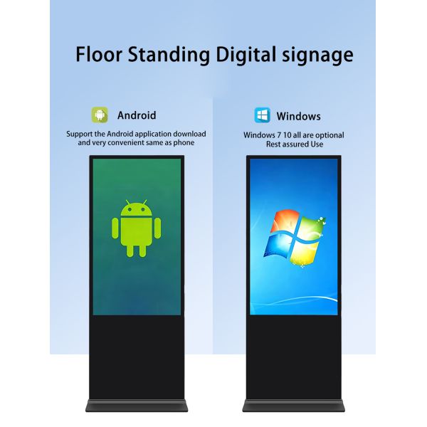 55 Inch 4K Floor Standing Digital Signage Touch Screen Interactive Advertising Display for Mall