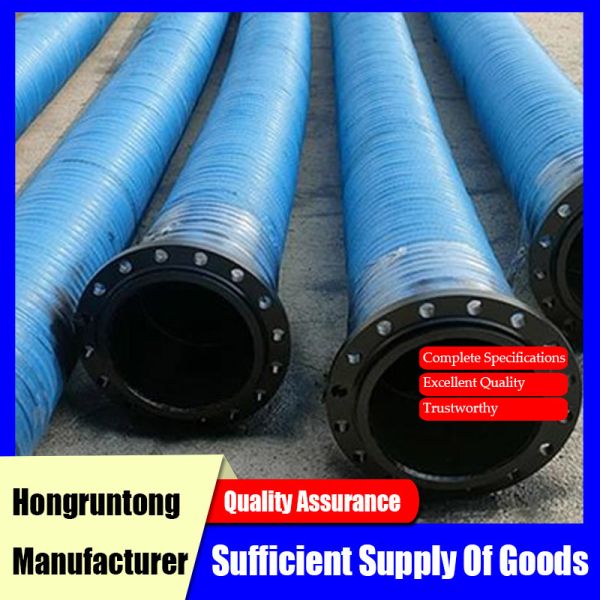 Heavy-duty sand dredging hose in operation