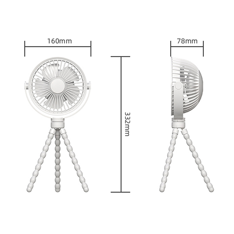 Wholesale Customize Battery Capacity Flexible Arms Stand Rechargeable Portable Octopus Cooling Fan