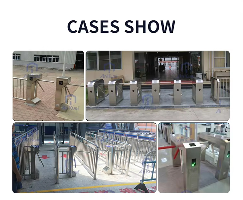 OEM ODM Tripod Turnstile Gate Support Face Fingerprint QR Code Reader Pedestrian Security Gate for Factory Entrance