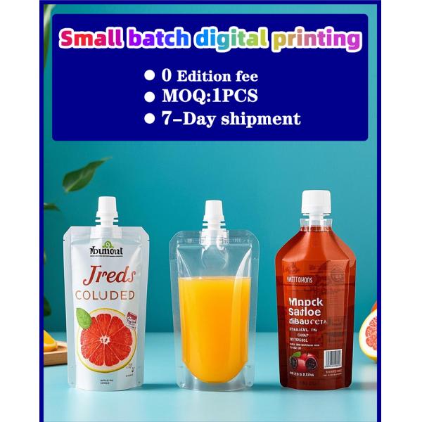 Customizable Spout Pouch with Zip Lock & Stand-up Design for Liquid Packaging | Eco-friendly & Leak-proof Food Grade Material