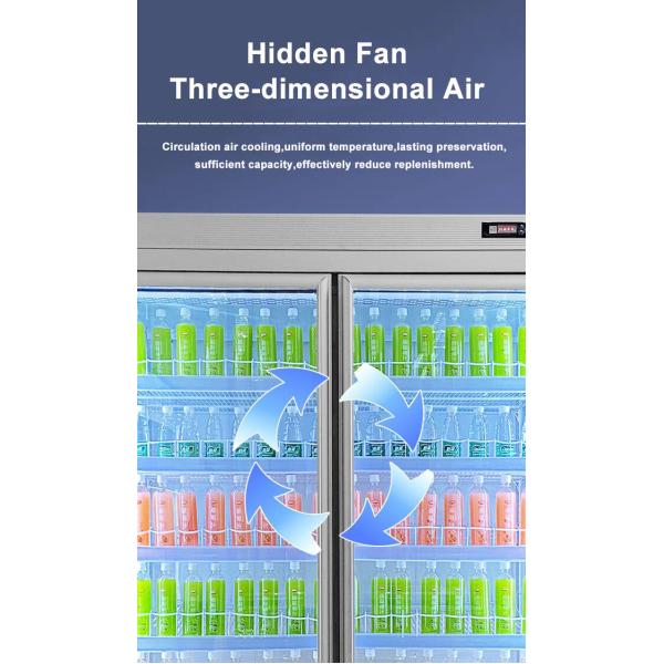 Deluxe Split Vertical Supermarket Refrigerating Display Cabinet Fridge For Drinks