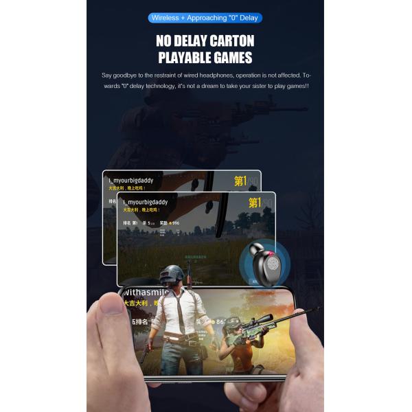 Wireless Earphone Bluetooth V5.0 F9 Tws Wireless Bluetooth LED Display Headphone (With 2000mAh Power Bank Headset, With Microphone)