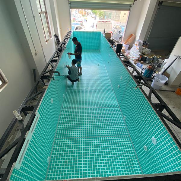 Modular Prefab Luxury Swimming Pool with Acrylic Panel Window and Mosaic Pattern Panels