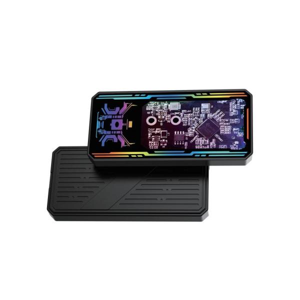 M.2 SSD Mobile SSD Supports SATA and Mvne Protocols5gbps/10gbps Transmission Rate Glass Panel with Seven Colours RGB Light Effect Built-in SSD 2280 Ngff or 2280