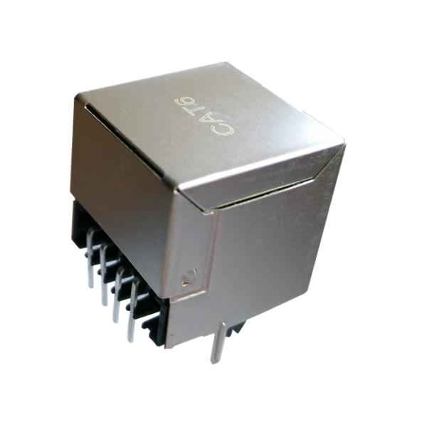 Cat6 RJ45 Single Port , LPJE812DNL Shielded Without LED For PCB