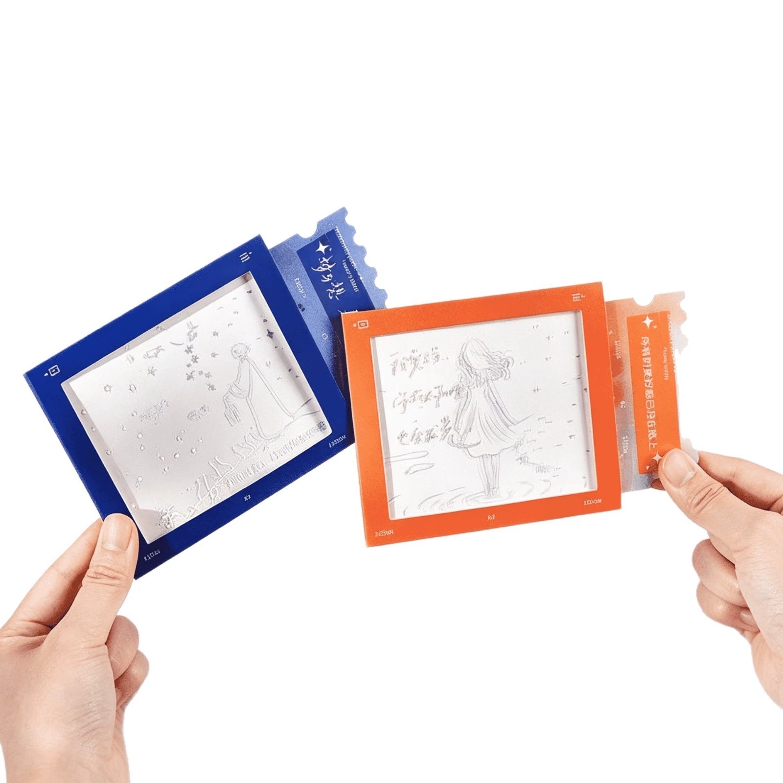 Pull-Out Color-Changing Paper Cards With Hollow Frame For Interactive Gifting