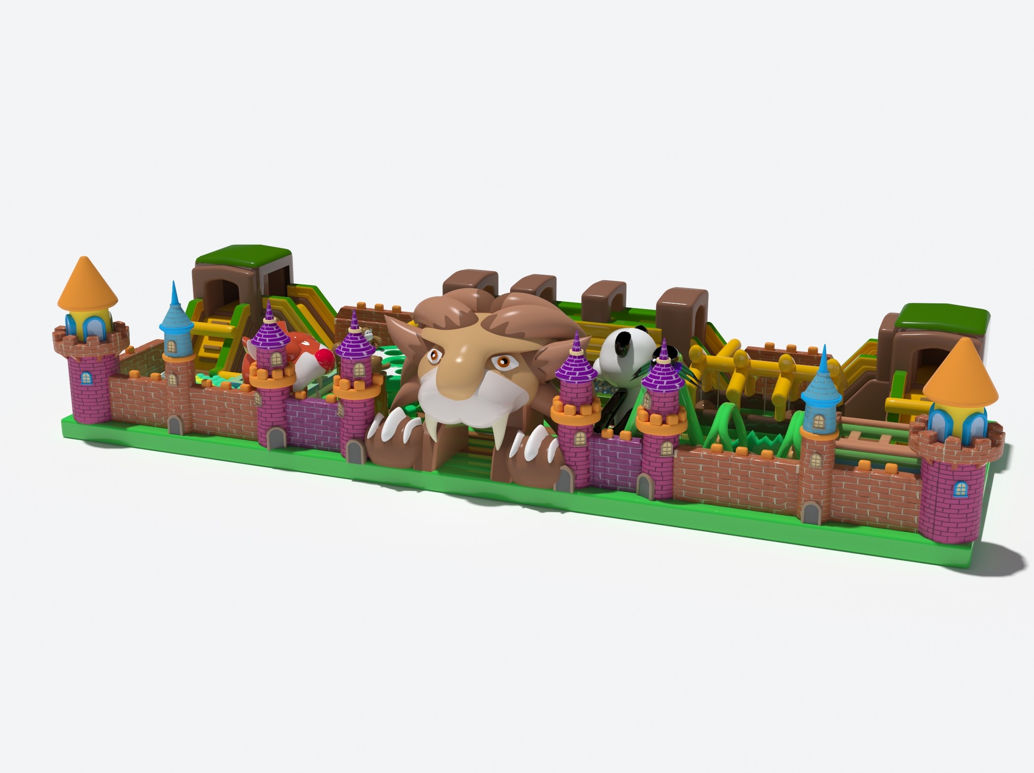 Buy cheap Lion Theme Park Slides Inflatable Jumping Castle For Children product