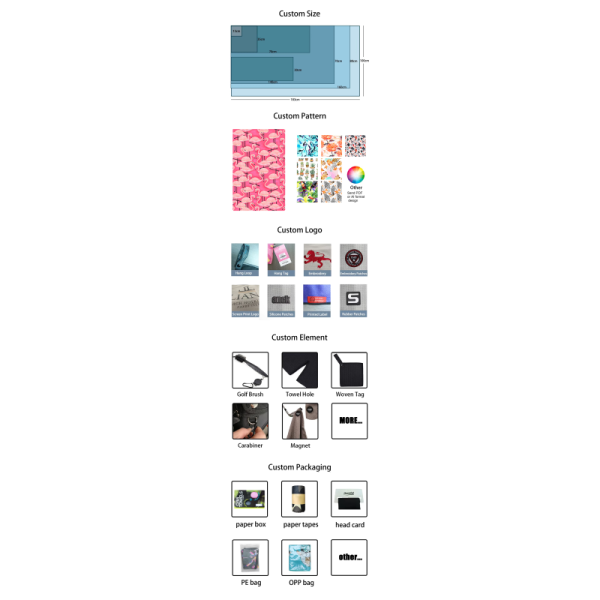 Custom Logo Eco Friendly Dry Microfiber Golf Towel For Sublimation