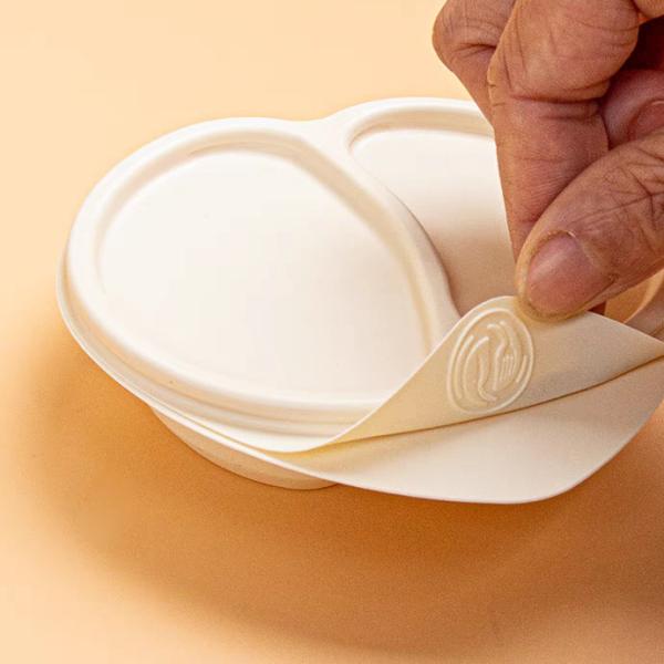 2 Compartment Biodegradable Lunch Box Corn Starch Customized With Lid