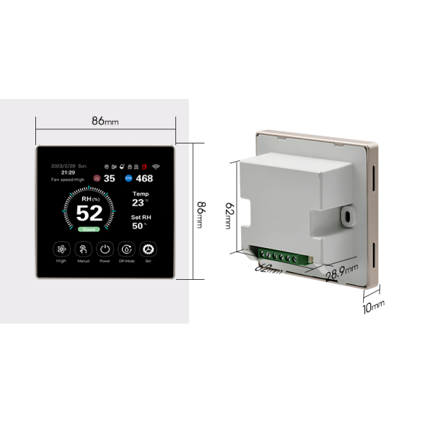 WiFi Smart Fresh Air Dehumidifier Controller With Tuya App RS485 Modbus Integration
