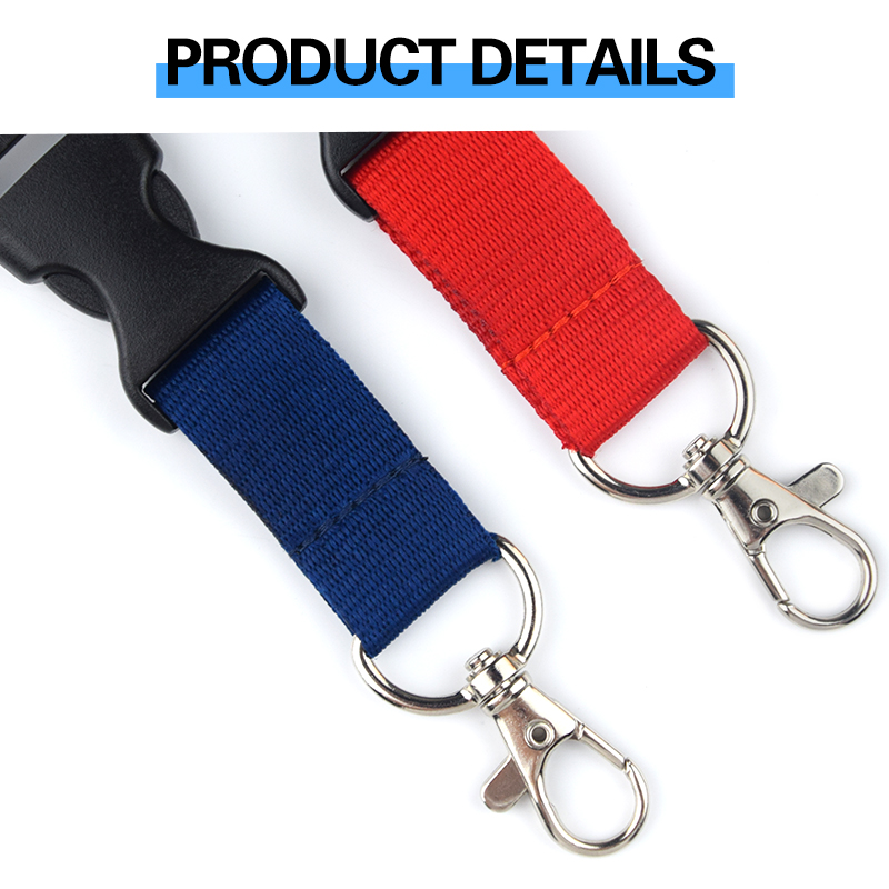 Eco Recycled Polyester Neck Strap With Detachable Clasp For ID & Keys