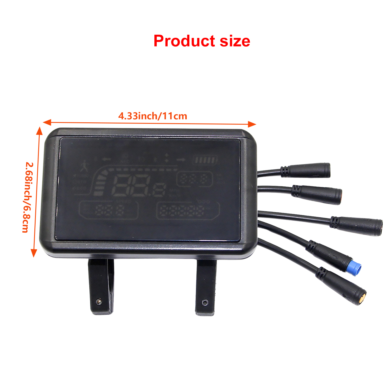 Waterproof 48V E bike Display Screen LCD Instrument Panel with ABS Material for Electric Scooters