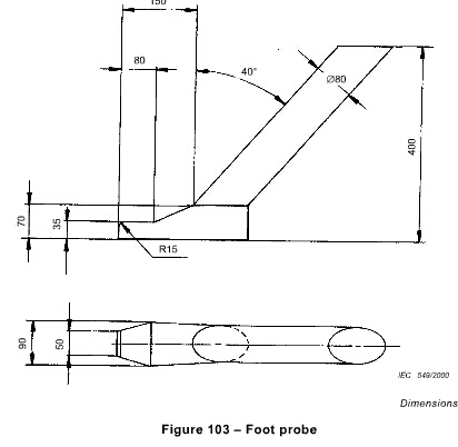 IEC 60335-2-92 Fig 103 Test Finger Probe Foot Probe