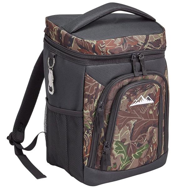 Stylish Camo Backpack Cooler / Hiking Cooler Backpack Bag With Bottle Opener