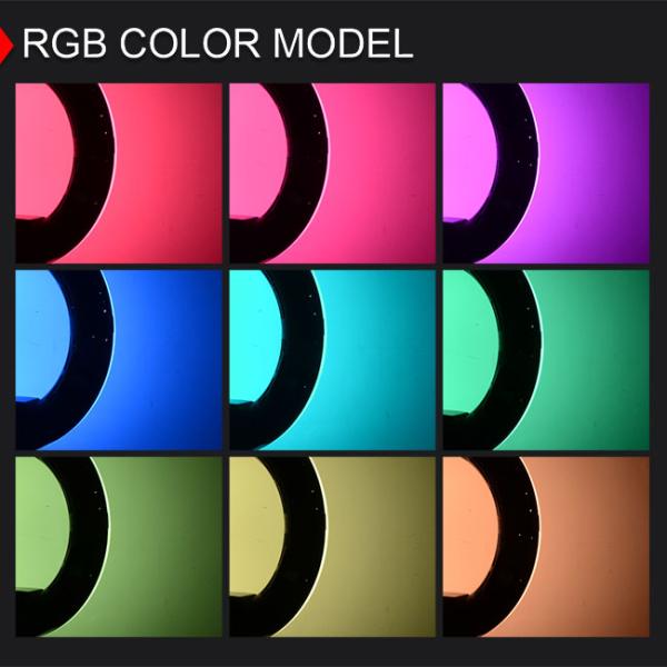 RGB 95Ra LED Color Changing Ring Light , Bluetooth Remote Control Ring Light FC-480