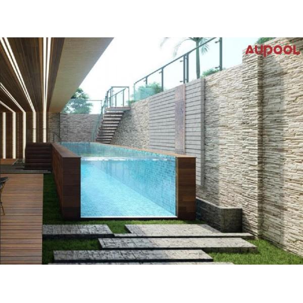 Modular Prefab Luxury Swimming Pool with Acrylic Panel Window and Mosaic Pattern Panels