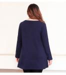 Pullover Blouse Style Plus Size Ladies Shirts Figure Print Wrap Tunic Cotton