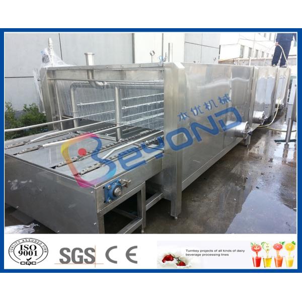 Juice Bottle Plastic Crate Washing Machine , Stainless Steel Crate Washer Machine