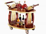 2 Shelves Black Wood Liquor Luxury Hotel Wine Trolley / Room Beverage Service