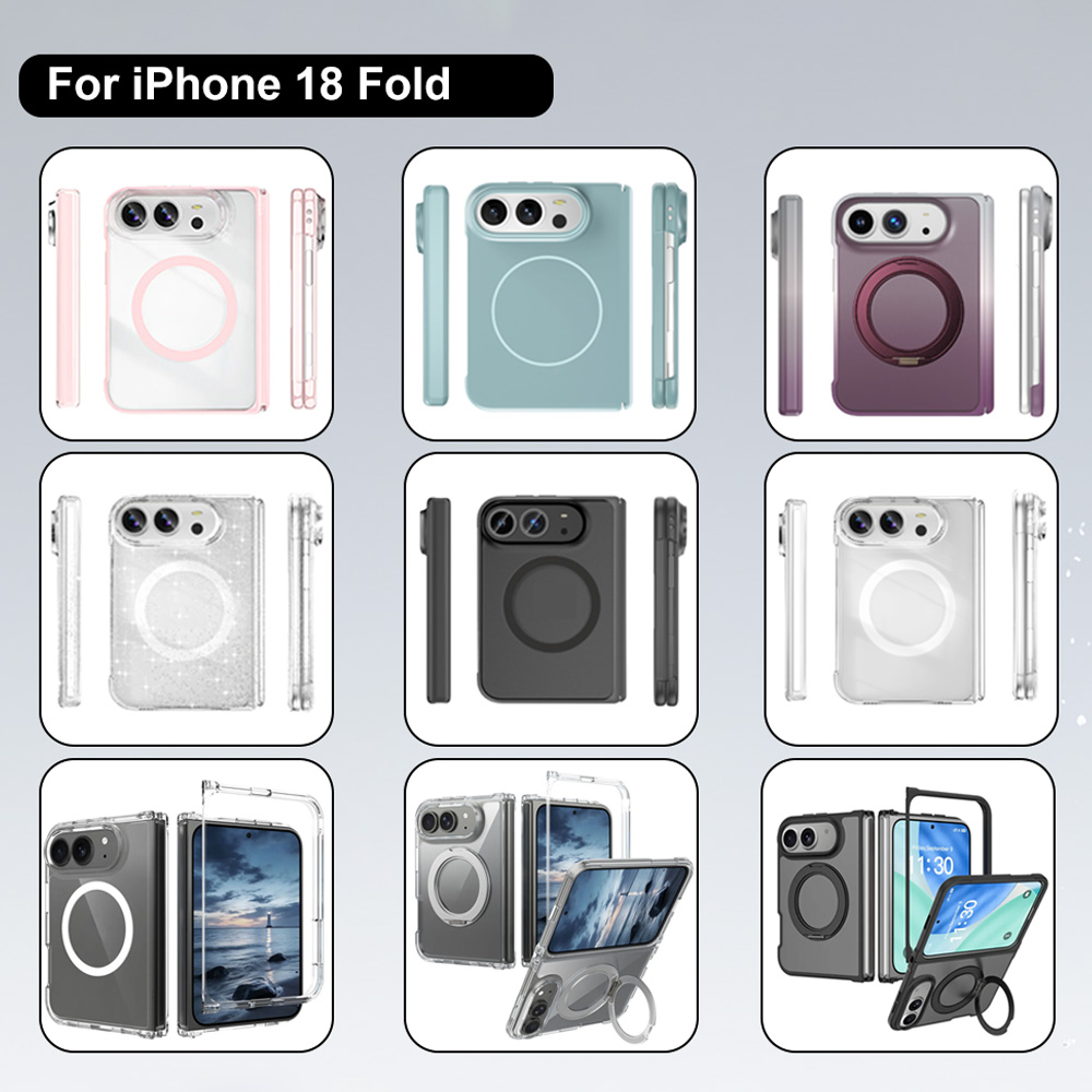 For iPhone 18 Fold Premium 360° Rotating Magnetic Stand Phone Case, 4-Corner Drop Safe, Fast Charge, OEM/ODM