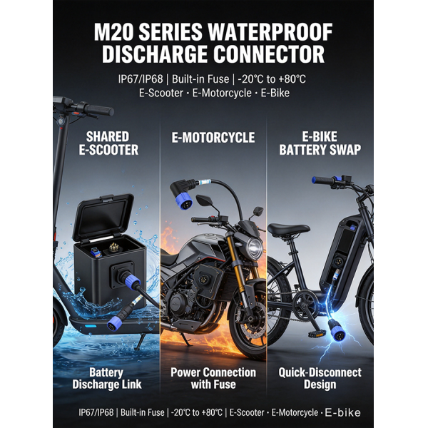 IP67 Waterproof Electric Motorcycle Charging Connector 50A EV Plug