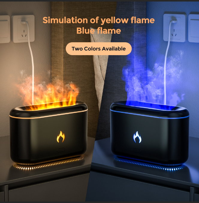 Remote Control 300ml Aromatherapy Essential Oil Crack Shape Volcano Diffuser Humidifier for Home Bedroom Black