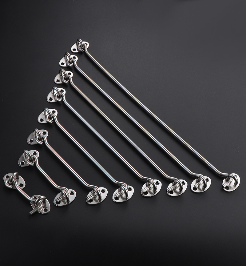 Solid Thickened Stainless Steel Windproof Hook Modern Design Hotels Old-Style Wooden Windows for Sliding Doors & Windows Bolt