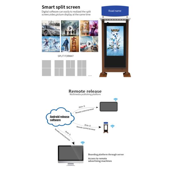 Bus Station Wayfinding LCD Touch Screen Outdoor Digital Signage With Google Play